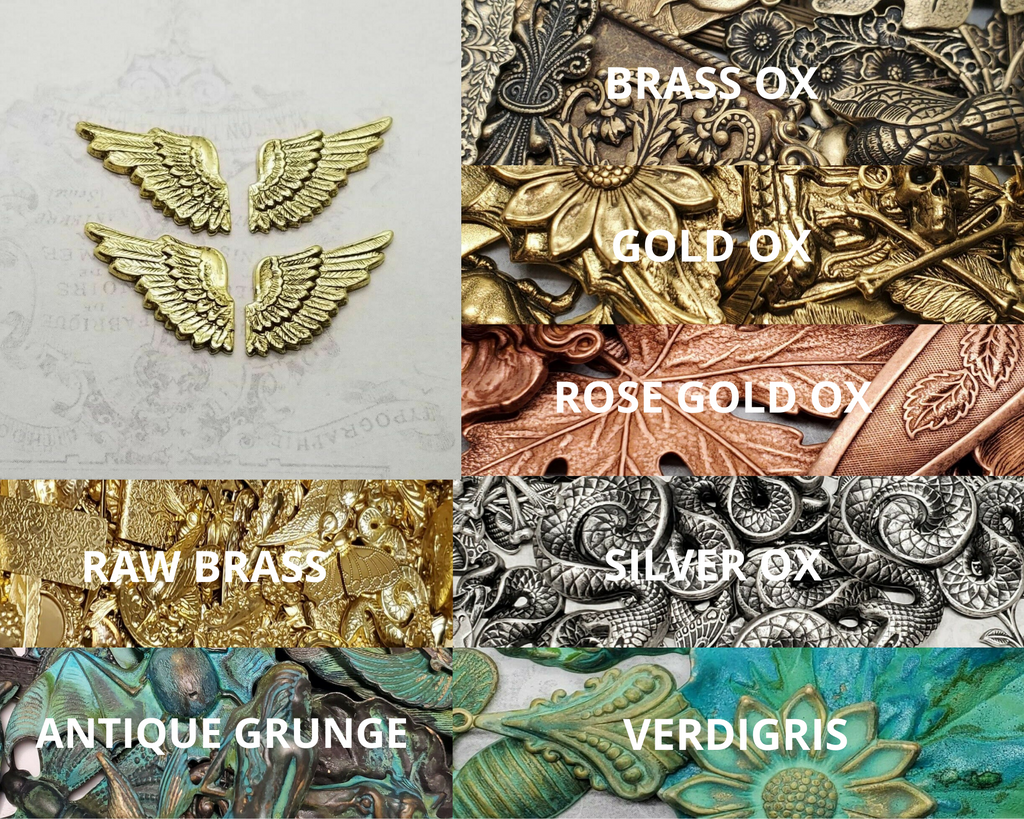 Small Brass Wing Stampings x 4- 2944FF-2945FF.