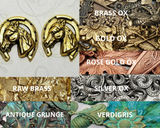 Brass Horse And Horseshoe Stampings x 2 - 6479RAT.