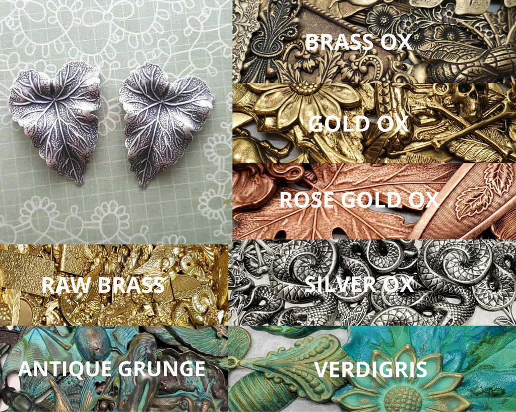 Brass Ivy Stampings x 2 - 1460SG.
