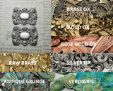 Brass Rectangle Filigree Stampings x 2 - 614RAT.