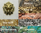 Large Brass Lion Head Stamping - 107RAT.