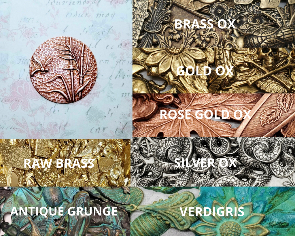 Large Brass Dragonfly Disc Stamping - 6986RAT.