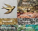 Large Brass Flying Bird Stampings - 167NRRAT.