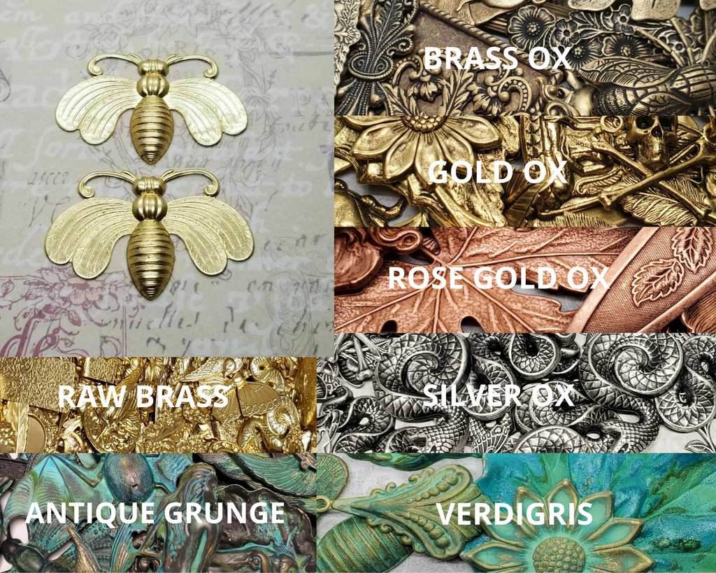 Large Brass Bee Stamping With Flat Wings - 112RAT.