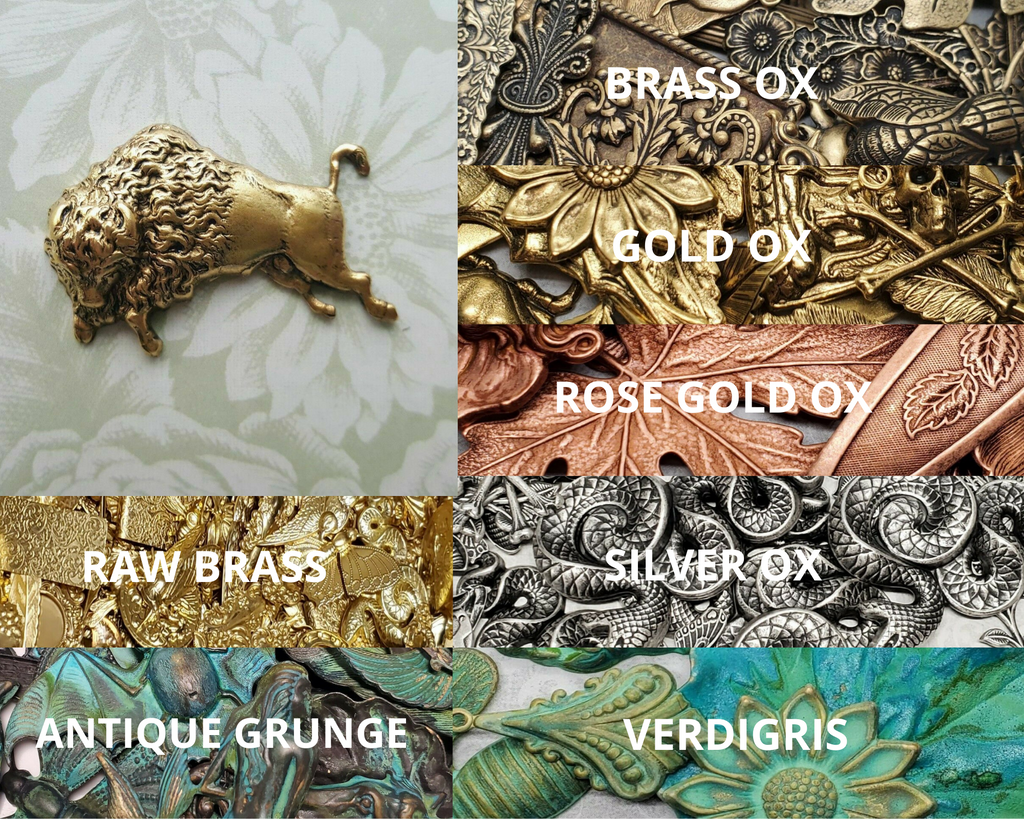 Brass Buffalo Bison Stamping x 1 - 1896FFA.
