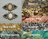 Brass Ornate Bar With 18mm x 13mm Bezel Setting x 2 - 672RAT.