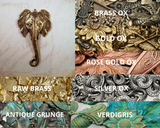 Large Brass Elephant Charms - 5845RSG.