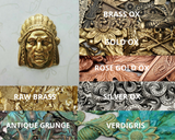 Large Brass Indian Chief Stamping - 14012FFA.