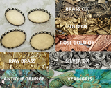 Brass 25mm x 18mm Scalloped Settings x 4 - 2182-2S.