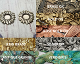 Brass Sunflower Stampings x 2 - 70RAT.