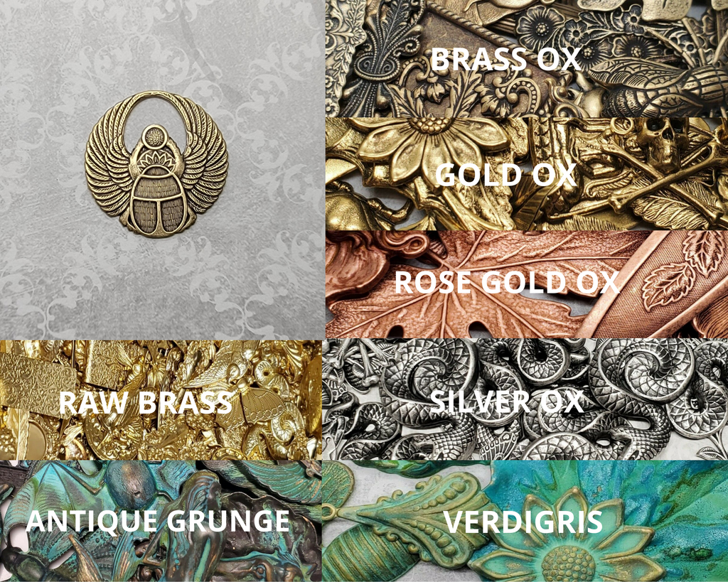 Brass Scarab Stampings - 2530FF