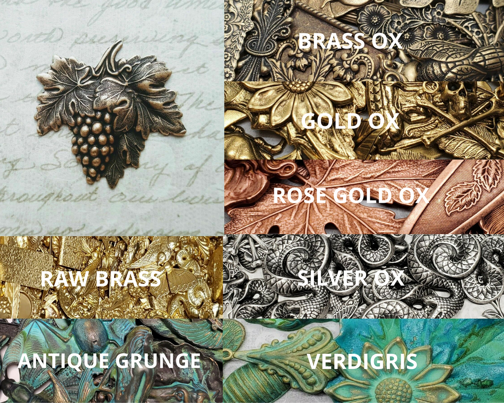 Large Brass Grape Cluster Stamping x 1 - 3623RAT.