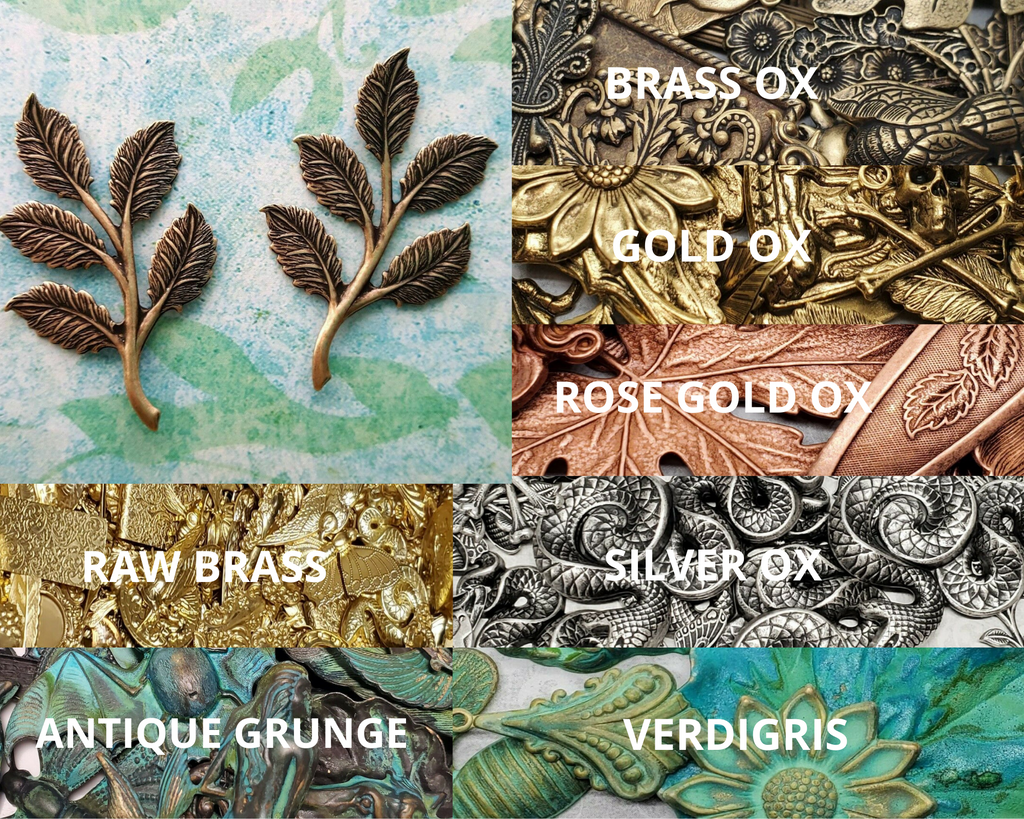 Brass Leaves Branch x 2 - 2176SG.
