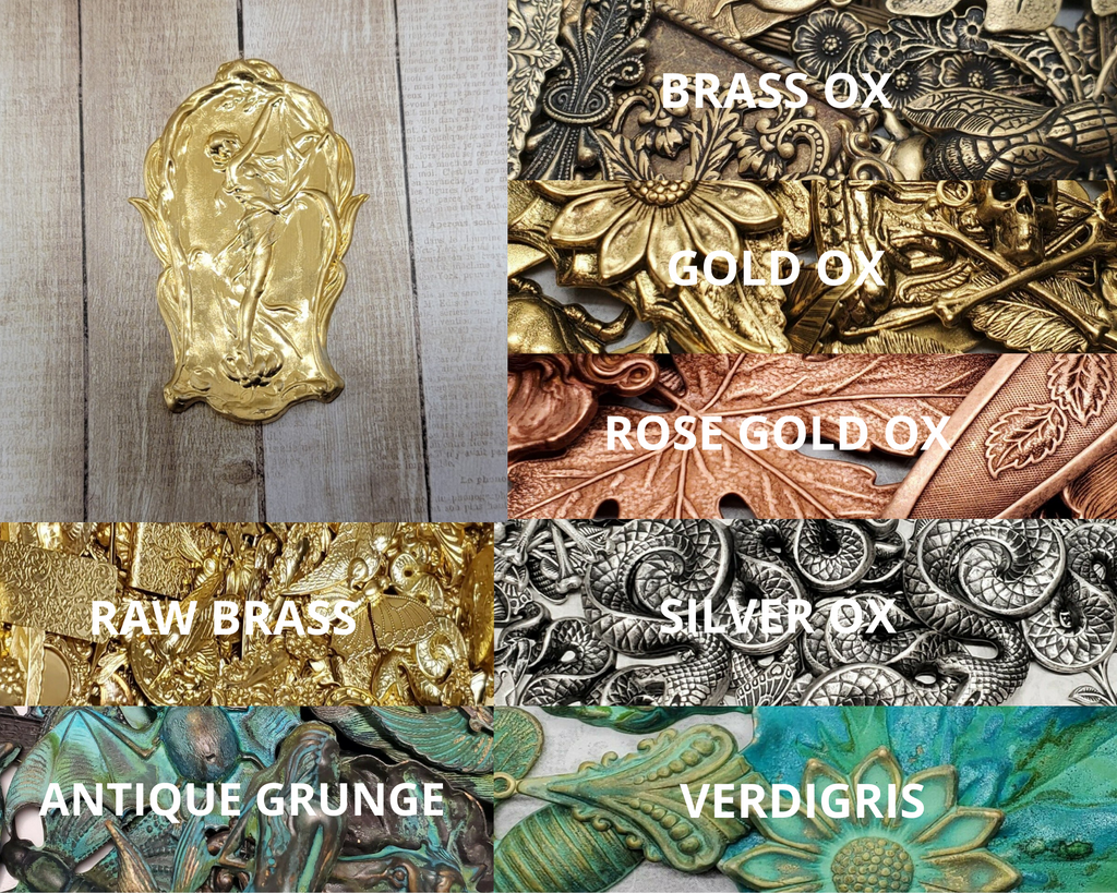 Large Brass Mother Nature Valkyrie Stamping - 1195FF.