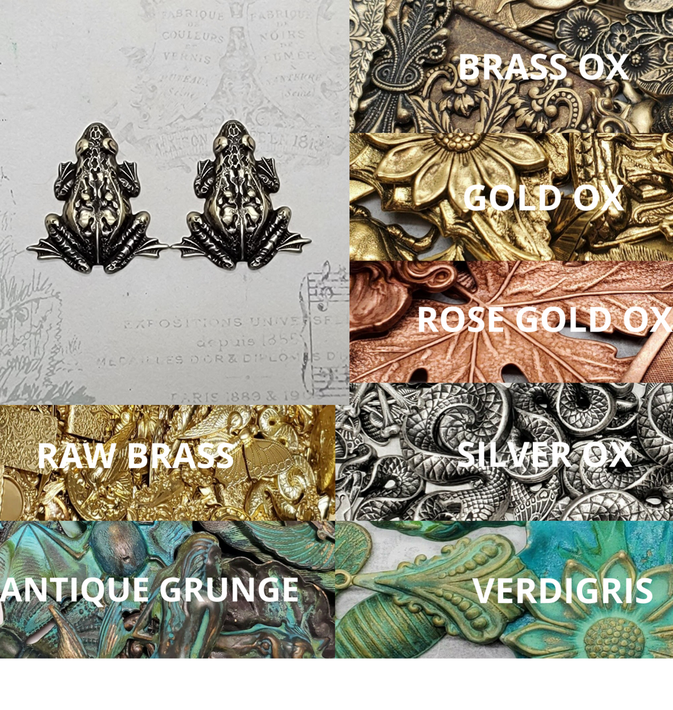 Brass Frog Toad Stampings x 2 - 8970FFA