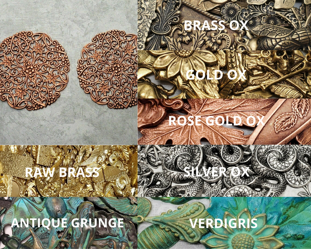 X Large Brass Pierced Filigree Stampings x 2 - 6949RAT.