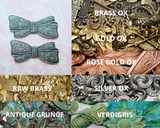 Large Brass Flat Bow Stampings x 2 - 425FLATRAT.