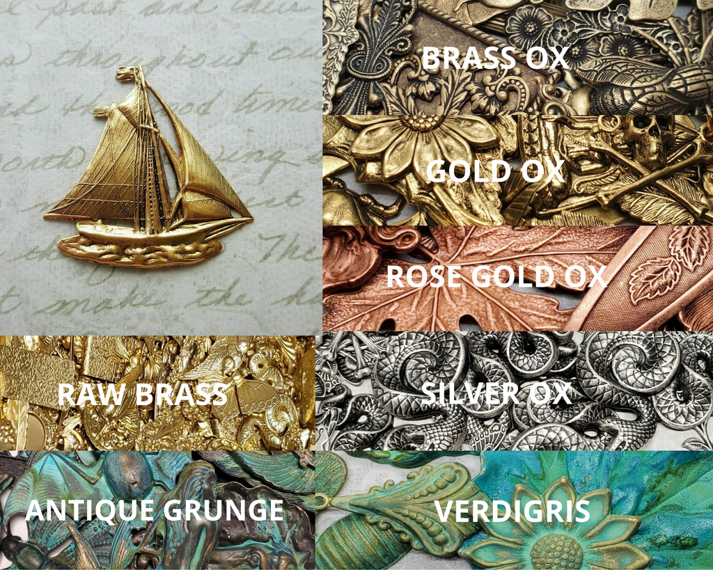 Large Brass Sailboat Ship Stamping x 1 - 3852RAT.