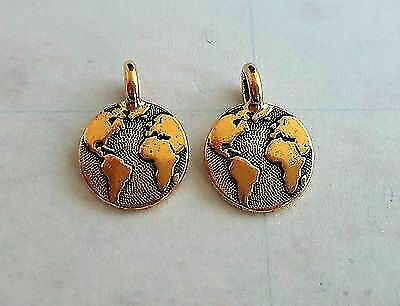 Gold TierraCast World Charms (2) - BMTC94-2408-26 Jewelry Finding