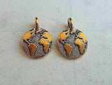 Gold TierraCast World Charms (2) - BMTC94-2408-26 Jewelry Finding