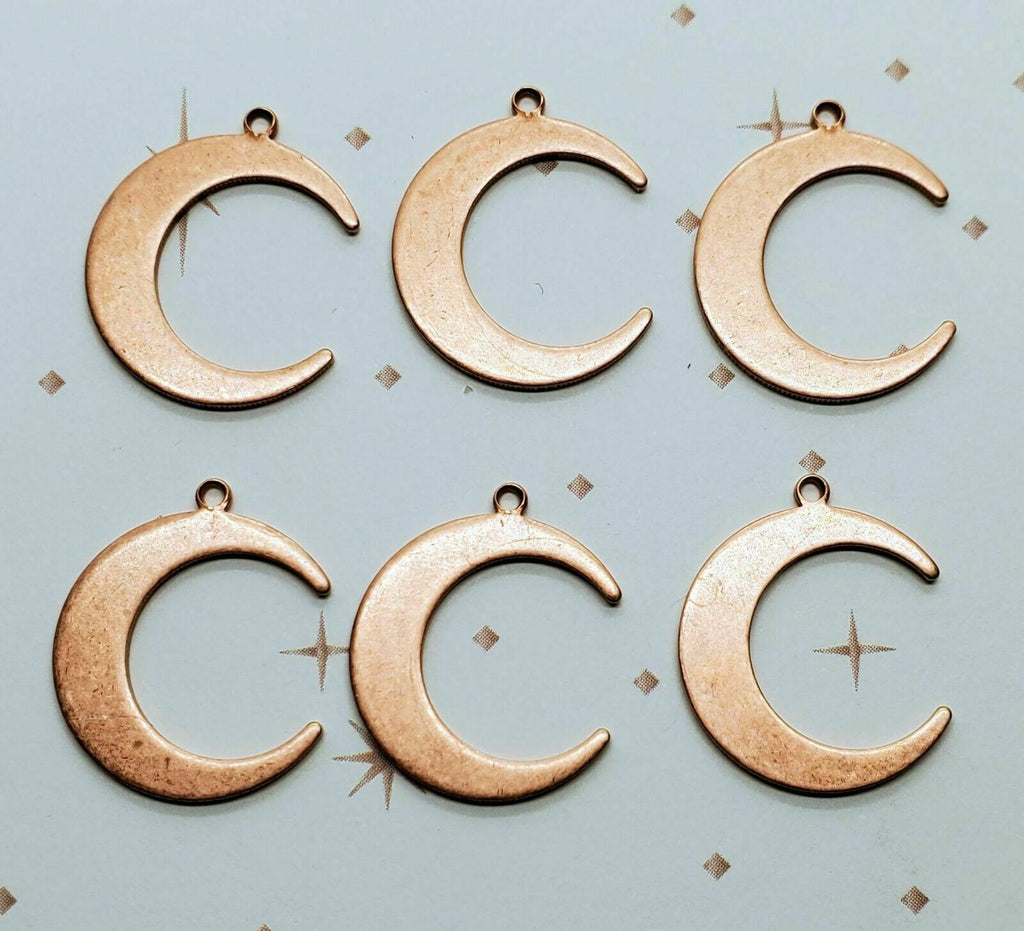 Small Rose Gold Ox Moon Charms (6) - RGBF9