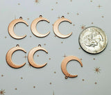 Small Rose Gold Ox Moon Charms (6) - RGBF9