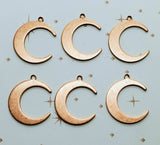 Small Rose Gold Ox Moon Charms (6) - RGBF9