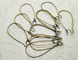 Oxidized Brass Kidney Ear Wires (12) - BOBF13