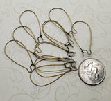 Oxidized Brass Kidney Ear Wires (12) - BOBF13