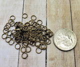 Oxidized Brass 6mm Open Jump Rings (100) - BOBF14