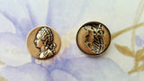 Oxidized Brass Marie Antoinette Stampings (2) - BOFFA1465
