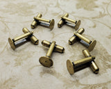 Oxidized Brass Cufflink Blanks With 10mm Glue Pad (6) - BOL1035