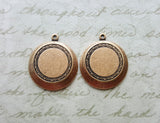 Oxidized Brass Ornate Round Plaque Charm (2) - BOS1824