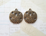 Oxidized Brass Sand Dollar Charms (2) - BOS7508