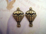 Oxidized Brass Plated Hot Air Balloon Charm Stampings (2) - BOSG8995R