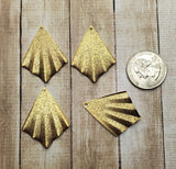 Matte Gold Ox Stardust Fan Charms (4) - GOBF6