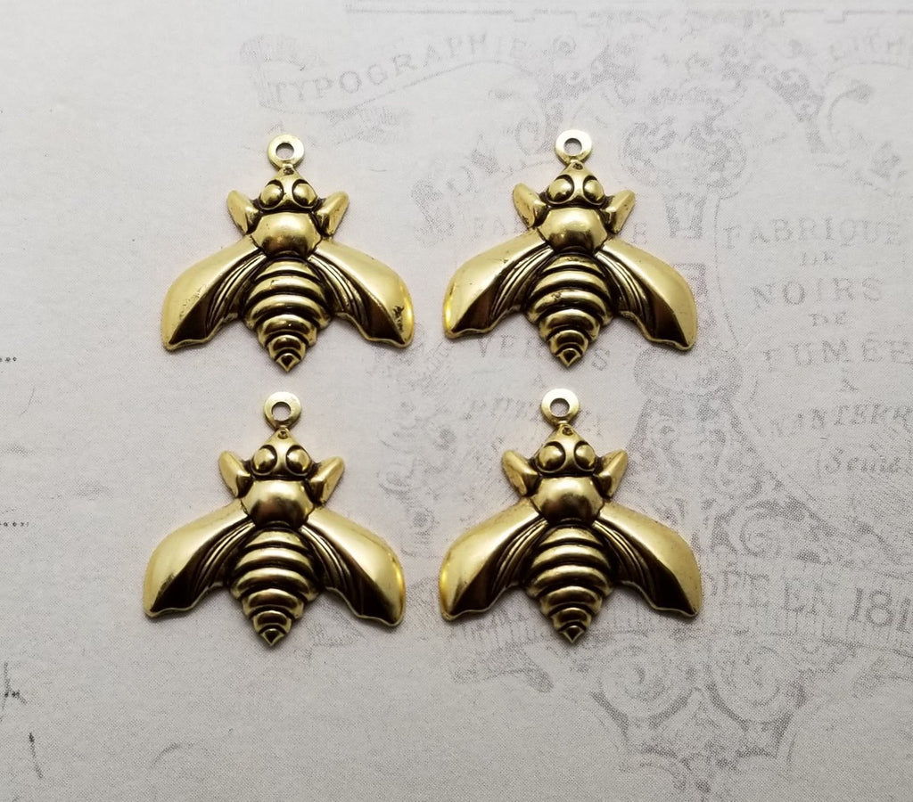 Matte Gold Ox Bee Charms (4) - GOE2621XL