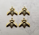 Matte Gold Ox Bee Charms (4) - GOE2621XL