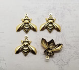Matte Gold Ox Bee Charms (4) - GOE2621XL