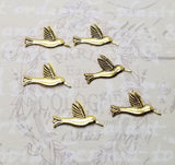 Small Matte Gold Ox Hummingbird Findings (6) - GOE2955NR