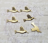 Small Matte Gold Ox Hummingbird Findings (6) - GOE2955NR