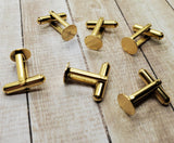 Matte Gold Ox Cufflink Blanks With 10mm Glue Pad (6) - GOL1035