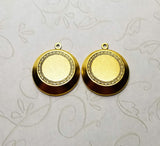Matte Gold Ox Ornate Round Plaque Charm (2) - GOS1824