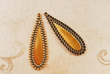 Matte Gold Ox Charms with Beaded Edge Stampings (2) - GOS8303