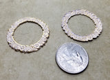 Matte Gold With White Patina Floral Wreath Stampings (2) - GWRAT139