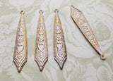 Matte Gold With White Patina Ornate Charms (4) - GWS8446