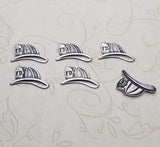 Small Oxidized Silver Fireman's Hat Stamping (6) - L1003