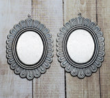 Oxidized Silver 29mm x 22mm Setting (2) - L1091