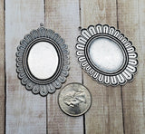 Oxidized Silver 29mm x 22mm Setting (2) - L1091