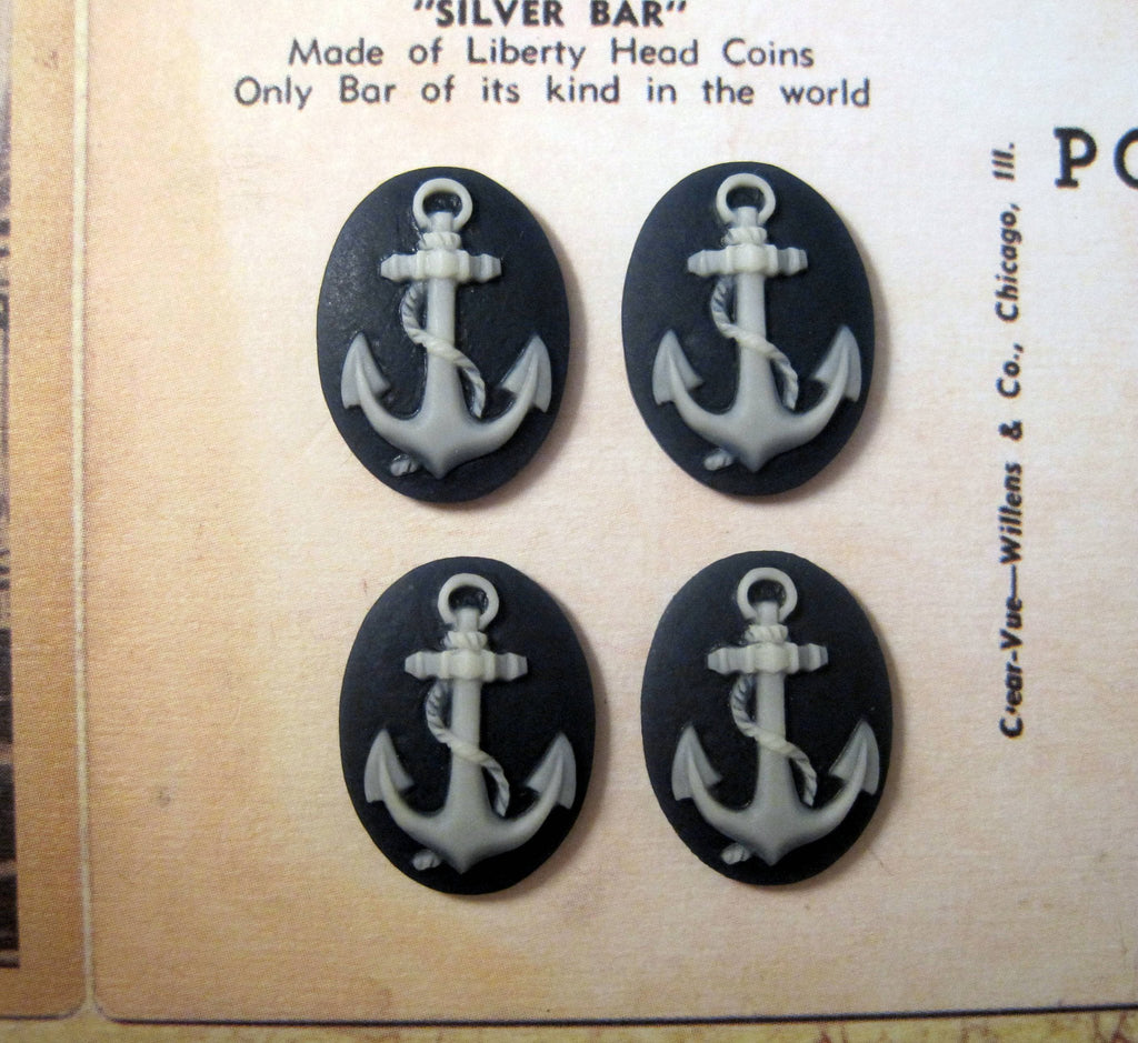 18x13mm Anchor Cameos (4) - L567